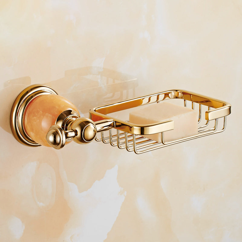 Contemporary Brushed Brass Bathroom Accessory As Individual Or As a Set Soap Net Clearhalo 'Bathroom Hardware Sets' 'Bathroom Hardware' 'Bathroom Remodel & Bathroom Fixtures' 'bathroom_hardware_sets' 'Home Improvement' 'home_improvement' 'home_improvement_bathroom_hardware_sets' 6864404