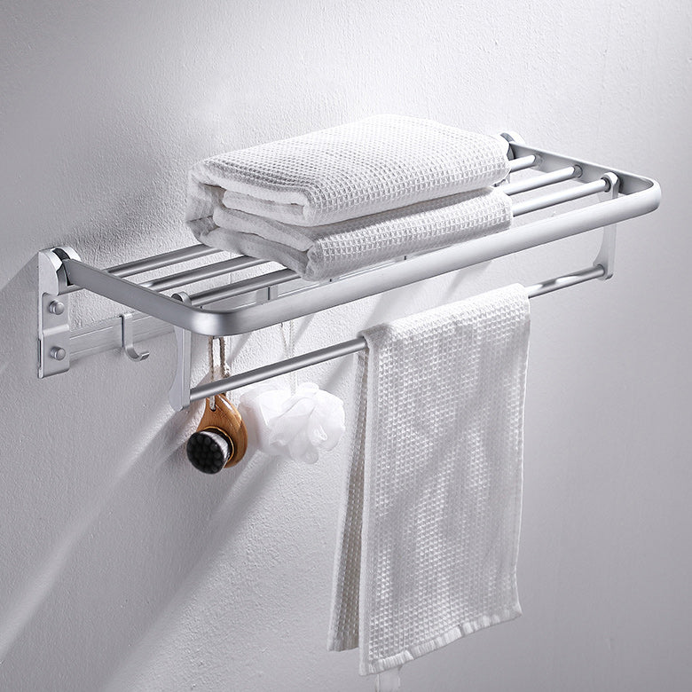 Contemporary Silver Bathroom Accessory As Individual Or As a Set Towel Rack Clearhalo 'Bathroom Hardware Sets' 'Bathroom Hardware' 'Bathroom Remodel & Bathroom Fixtures' 'bathroom_hardware_sets' 'Home Improvement' 'home_improvement' 'home_improvement_bathroom_hardware_sets' 6864492