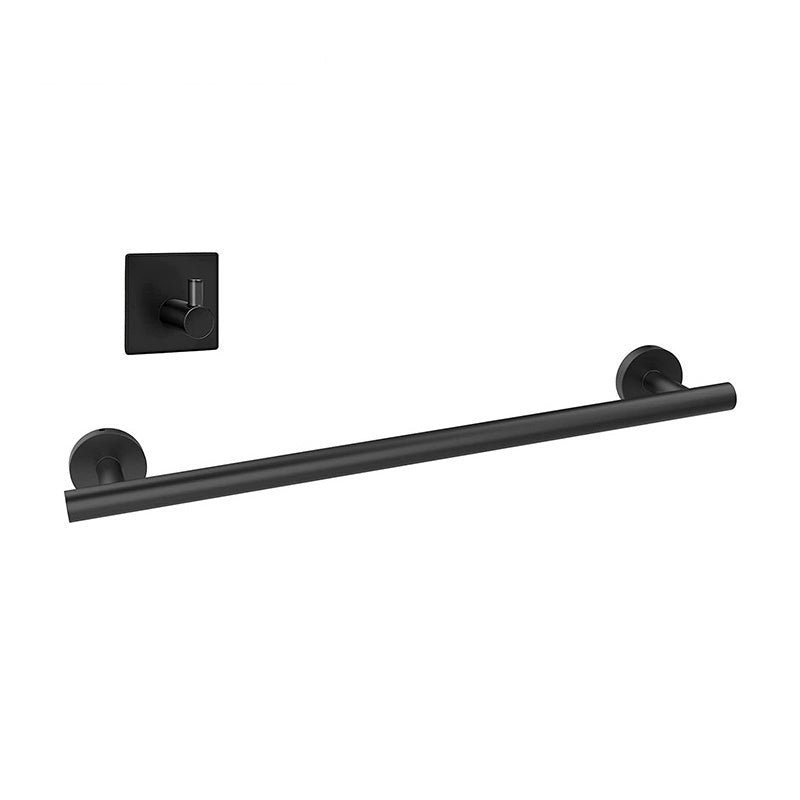 Matte Black Bathroom Hardware Set Stainless Steel Towel Bar Paper