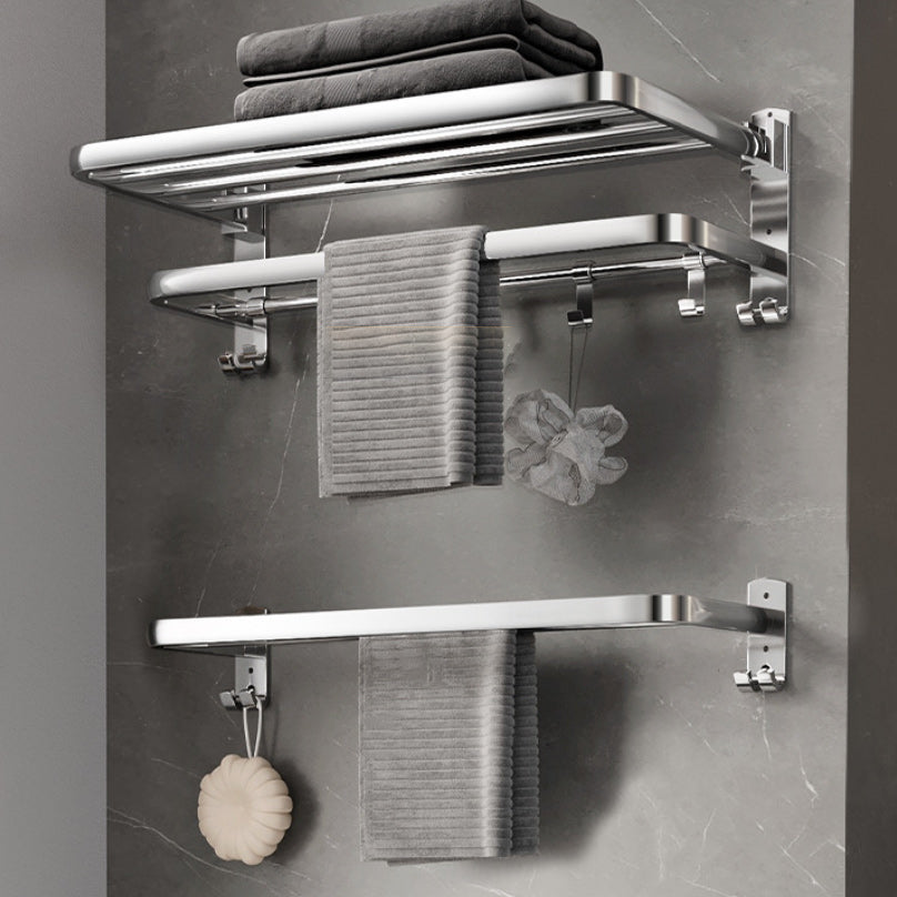 Modern Bathroom Accessory Kit Paper Holder Bath Shelf Stainless Steel Bathroom Hardware Towel Rack with Towel Bar Clearhalo 'Bathroom Hardware Sets' 'Bathroom Hardware' 'Bathroom Remodel & Bathroom Fixtures' 'bathroom_hardware_sets' 'Home Improvement' 'home_improvement' 'home_improvement_bathroom_hardware_sets' 6864801