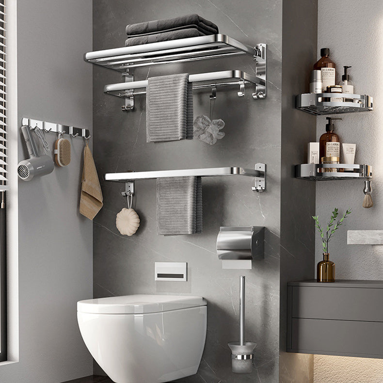 Modern Bathroom Accessory Kit Paper Holder Bath Shelf Stainless Steel Bathroom Hardware Clearhalo 'Bathroom Hardware Sets' 'Bathroom Hardware' 'Bathroom Remodel & Bathroom Fixtures' 'bathroom_hardware_sets' 'Home Improvement' 'home_improvement' 'home_improvement_bathroom_hardware_sets' 6864802