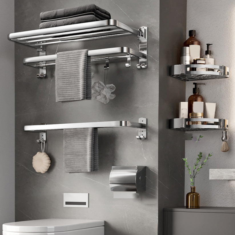 Modern Bathroom Accessory Kit Paper Holder Bath Shelf Stainless Steel Bathroom Hardware 5-Piece Set (Toilet Paper Holder) Clearhalo 'Bathroom Hardware Sets' 'Bathroom Hardware' 'Bathroom Remodel & Bathroom Fixtures' 'bathroom_hardware_sets' 'Home Improvement' 'home_improvement' 'home_improvement_bathroom_hardware_sets' 6864805