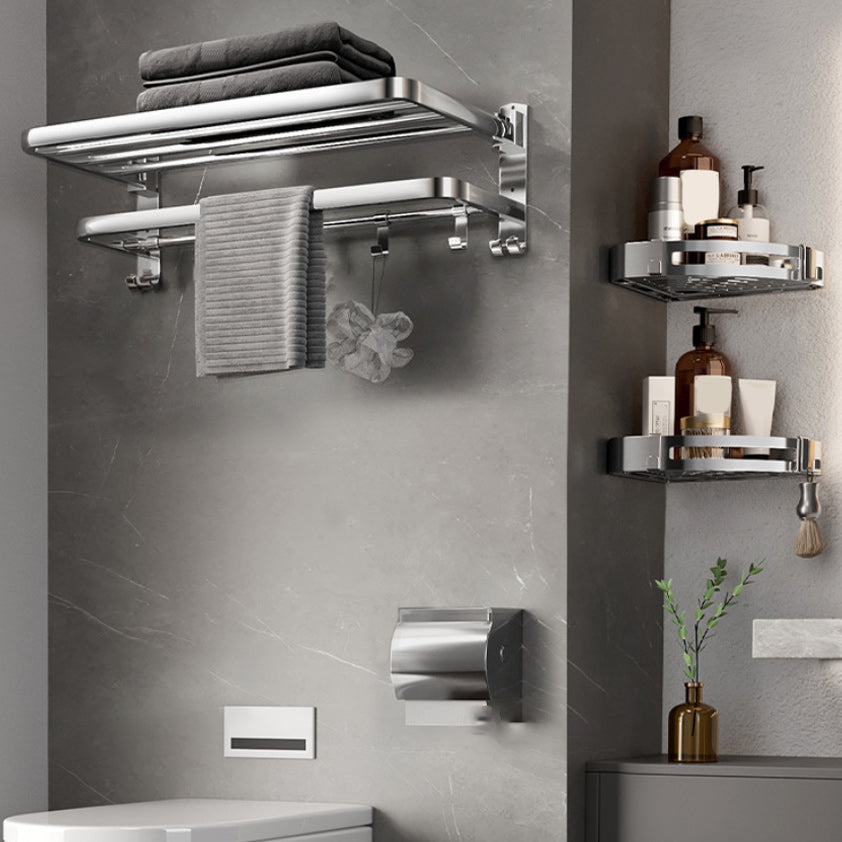 Modern Bathroom Accessory Kit Paper Holder Bath Shelf Stainless Steel Bathroom Hardware 4-Piece Set (Toilet Paper Holder) Clearhalo 'Bathroom Hardware Sets' 'Bathroom Hardware' 'Bathroom Remodel & Bathroom Fixtures' 'bathroom_hardware_sets' 'Home Improvement' 'home_improvement' 'home_improvement_bathroom_hardware_sets' 6864808