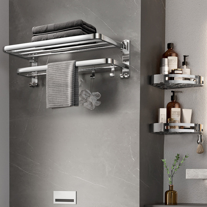 Modern Bathroom Accessory Kit Paper Holder Bath Shelf Stainless Steel Bathroom Hardware 3-Piece Set (Triangle Bath Shelf) Clearhalo 'Bathroom Hardware Sets' 'Bathroom Hardware' 'Bathroom Remodel & Bathroom Fixtures' 'bathroom_hardware_sets' 'Home Improvement' 'home_improvement' 'home_improvement_bathroom_hardware_sets' 6864818