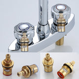 Swivel Spout Centerset Lavatory Faucet Contemporary Brass Bathroom Faucet Clearhalo 'Bathroom Remodel & Bathroom Fixtures' 'Bathroom Sink Faucets' 'Bathroom Sinks & Faucet Components' 'bathroom_sink_faucets' 'Home Improvement' 'home_improvement' 'home_improvement_bathroom_sink_faucets' 6871245