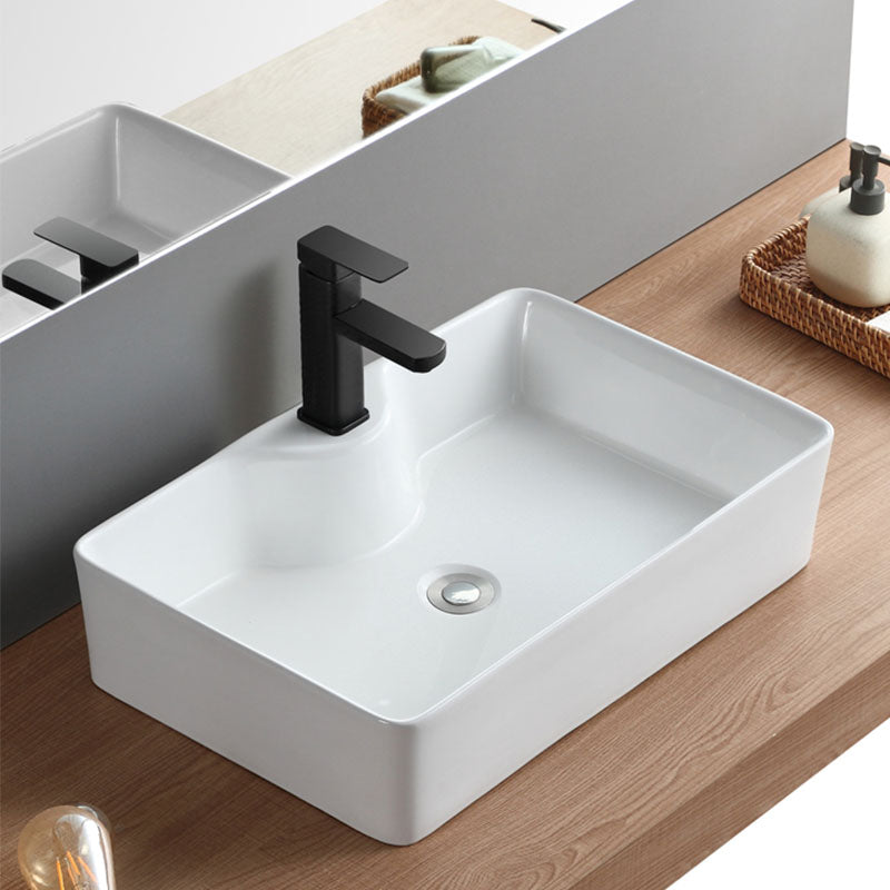 White Bathroom Sink Vessel Porcelain Bathroom Sink (Not Including Faucet) Clearhalo 'Bathroom Remodel & Bathroom Fixtures' 'Bathroom Sinks & Faucet Components' 'Bathroom Sinks' 'bathroom_sink' 'Home Improvement' 'home_improvement' 'home_improvement_bathroom_sink' 6871769