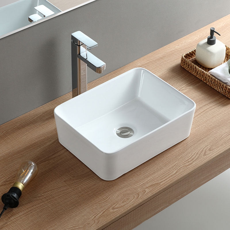 White Bathroom Sink Vessel Porcelain Bathroom Sink (Not Including Faucet) Clearhalo 'Bathroom Remodel & Bathroom Fixtures' 'Bathroom Sinks & Faucet Components' 'Bathroom Sinks' 'bathroom_sink' 'Home Improvement' 'home_improvement' 'home_improvement_bathroom_sink' 6871775