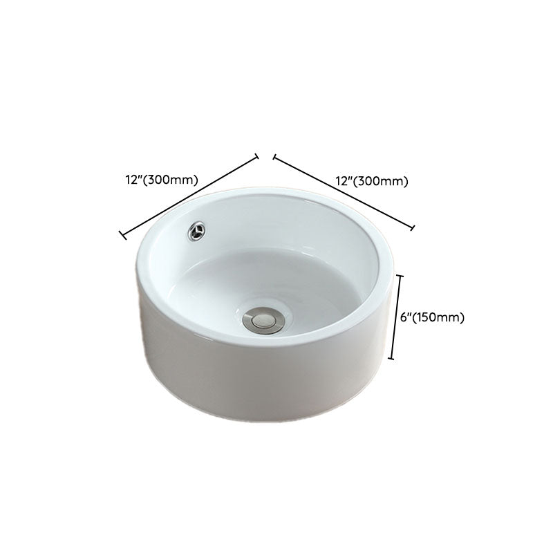 White Bathroom Sink Vessel Porcelain Bathroom Sink (Not Including Faucet) Clearhalo 'Bathroom Remodel & Bathroom Fixtures' 'Bathroom Sinks & Faucet Components' 'Bathroom Sinks' 'bathroom_sink' 'Home Improvement' 'home_improvement' 'home_improvement_bathroom_sink' 6871795