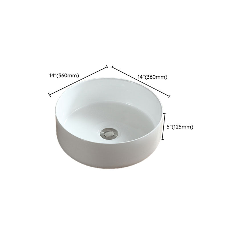 White Bathroom Sink Vessel Porcelain Bathroom Sink (Not Including Faucet) Clearhalo 'Bathroom Remodel & Bathroom Fixtures' 'Bathroom Sinks & Faucet Components' 'Bathroom Sinks' 'bathroom_sink' 'Home Improvement' 'home_improvement' 'home_improvement_bathroom_sink' 6871798