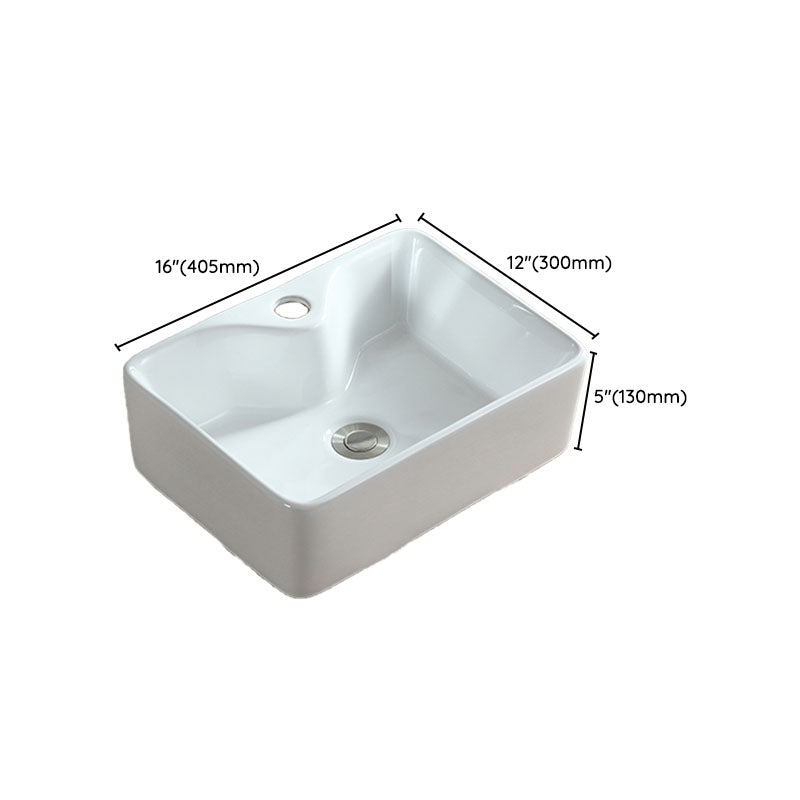 White Bathroom Sink Vessel Porcelain Bathroom Sink (Not Including Faucet) Clearhalo 'Bathroom Remodel & Bathroom Fixtures' 'Bathroom Sinks & Faucet Components' 'Bathroom Sinks' 'bathroom_sink' 'Home Improvement' 'home_improvement' 'home_improvement_bathroom_sink' 6871799