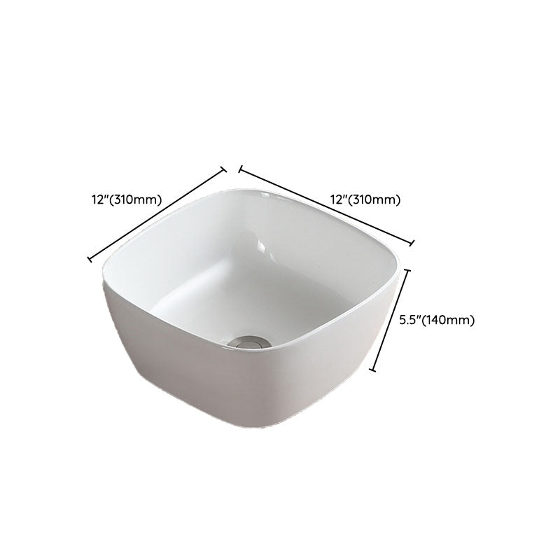 White Bathroom Sink Vessel Porcelain Bathroom Sink (Not Including Faucet) Clearhalo 'Bathroom Remodel & Bathroom Fixtures' 'Bathroom Sinks & Faucet Components' 'Bathroom Sinks' 'bathroom_sink' 'Home Improvement' 'home_improvement' 'home_improvement_bathroom_sink' 6871800