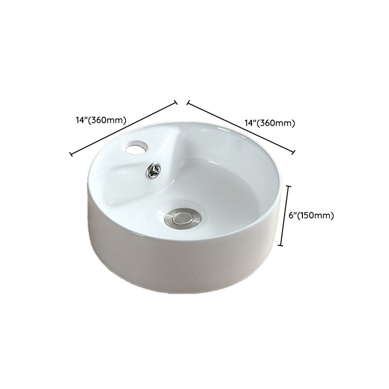 White Bathroom Sink Vessel Porcelain Bathroom Sink (Not Including Faucet) Clearhalo 'Bathroom Remodel & Bathroom Fixtures' 'Bathroom Sinks & Faucet Components' 'Bathroom Sinks' 'bathroom_sink' 'Home Improvement' 'home_improvement' 'home_improvement_bathroom_sink' 6871801