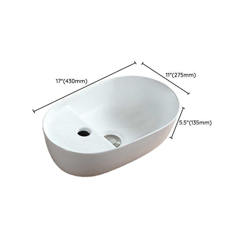 White Bathroom Sink Vessel Porcelain Bathroom Sink (Not Including Faucet) Clearhalo 'Bathroom Remodel & Bathroom Fixtures' 'Bathroom Sinks & Faucet Components' 'Bathroom Sinks' 'bathroom_sink' 'Home Improvement' 'home_improvement' 'home_improvement_bathroom_sink' 6871805