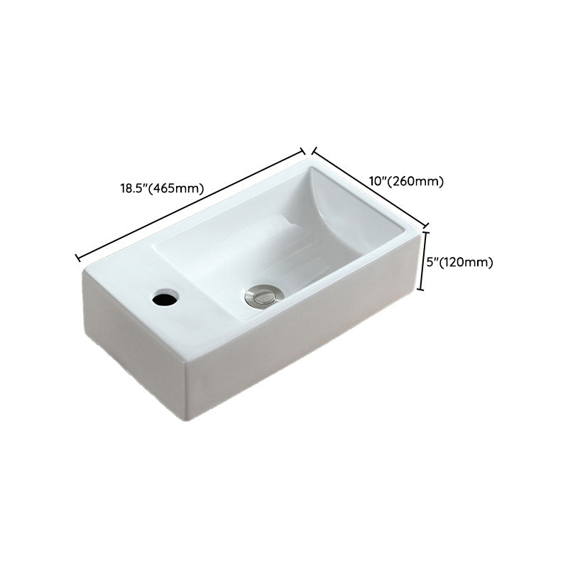 White Bathroom Sink Vessel Porcelain Bathroom Sink (Not Including Faucet) Clearhalo 'Bathroom Remodel & Bathroom Fixtures' 'Bathroom Sinks & Faucet Components' 'Bathroom Sinks' 'bathroom_sink' 'Home Improvement' 'home_improvement' 'home_improvement_bathroom_sink' 6871809