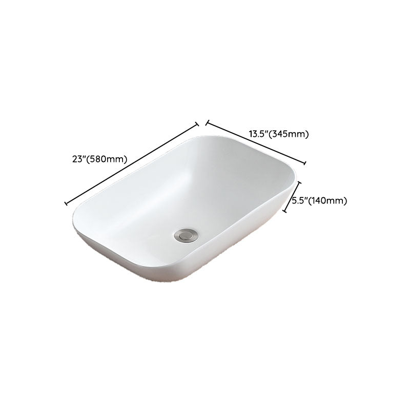 White Bathroom Sink Vessel Porcelain Bathroom Sink (Not Including Faucet) Clearhalo 'Bathroom Remodel & Bathroom Fixtures' 'Bathroom Sinks & Faucet Components' 'Bathroom Sinks' 'bathroom_sink' 'Home Improvement' 'home_improvement' 'home_improvement_bathroom_sink' 6871811