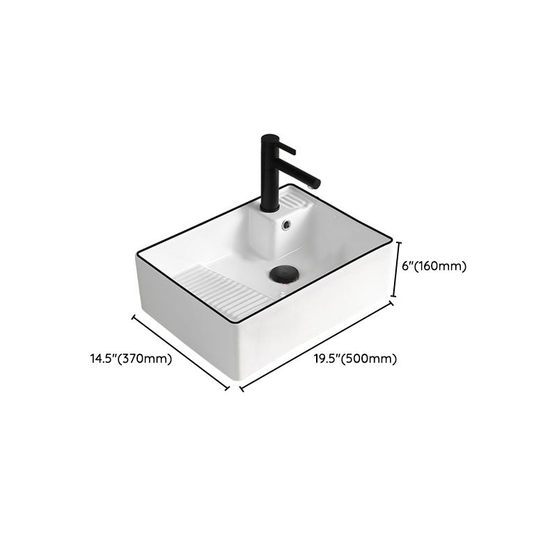 Classic Bathroom Sink Rectangular White Trough Sink with Pop-Up Drain Clearhalo 'Bathroom Remodel & Bathroom Fixtures' 'Bathroom Sinks & Faucet Components' 'Bathroom Sinks' 'bathroom_sink' 'Home Improvement' 'home_improvement' 'home_improvement_bathroom_sink' 6871906