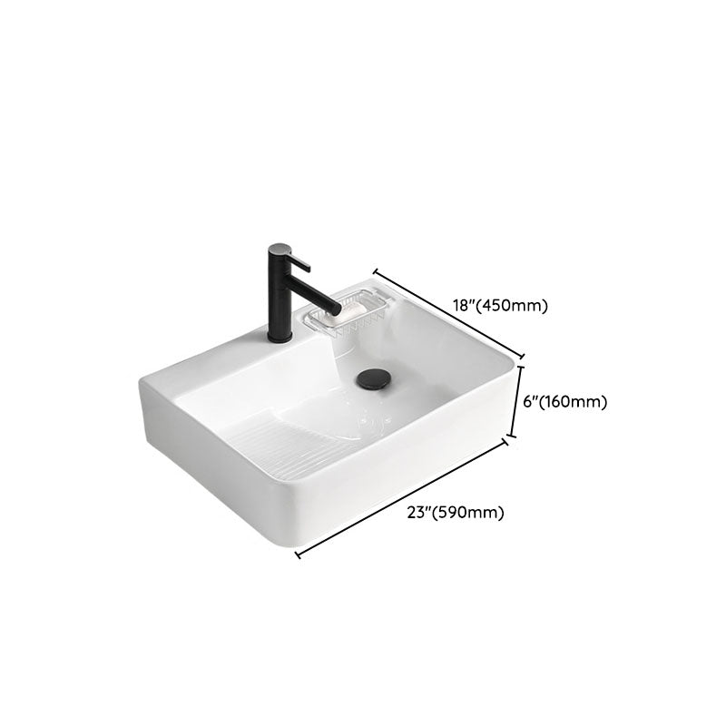 Classic Bathroom Sink Rectangular White Trough Sink with Pop-Up Drain Clearhalo 'Bathroom Remodel & Bathroom Fixtures' 'Bathroom Sinks & Faucet Components' 'Bathroom Sinks' 'bathroom_sink' 'Home Improvement' 'home_improvement' 'home_improvement_bathroom_sink' 6871907