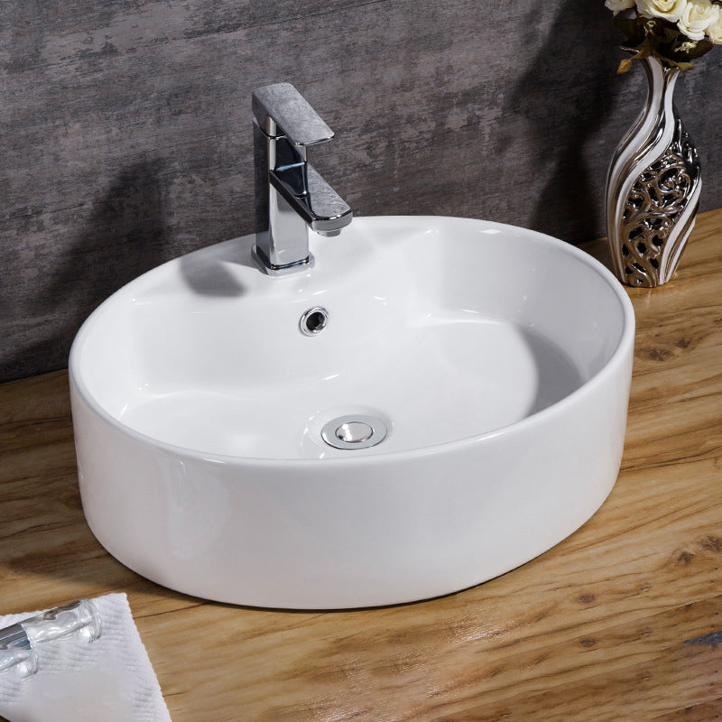 Modern Bathroom Sink Solid Color Porcelain Vessel Bathroom Sink 20"L x 17"W x 6"H Sink with Faucet Clearhalo 'Bathroom Remodel & Bathroom Fixtures' 'Bathroom Sinks & Faucet Components' 'Bathroom Sinks' 'bathroom_sink' 'Home Improvement' 'home_improvement' 'home_improvement_bathroom_sink' 6871921