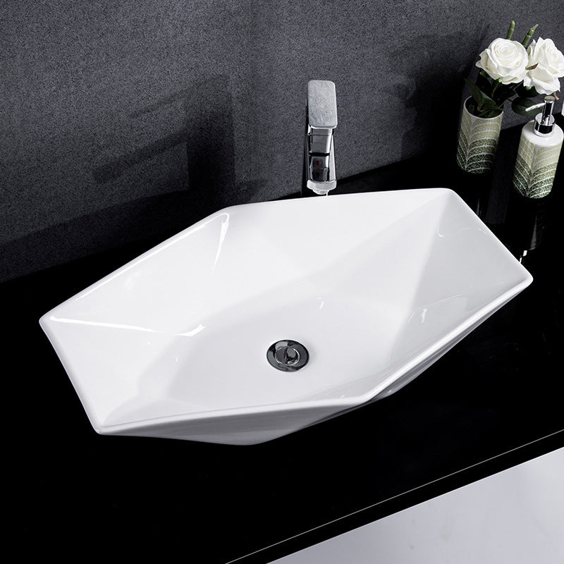 Modern Bathroom Sink Solid Color Porcelain Vessel Bathroom Sink 25"L x 17"W x 5"H Sink with Faucet Clearhalo 'Bathroom Remodel & Bathroom Fixtures' 'Bathroom Sinks & Faucet Components' 'Bathroom Sinks' 'bathroom_sink' 'Home Improvement' 'home_improvement' 'home_improvement_bathroom_sink' 6871942