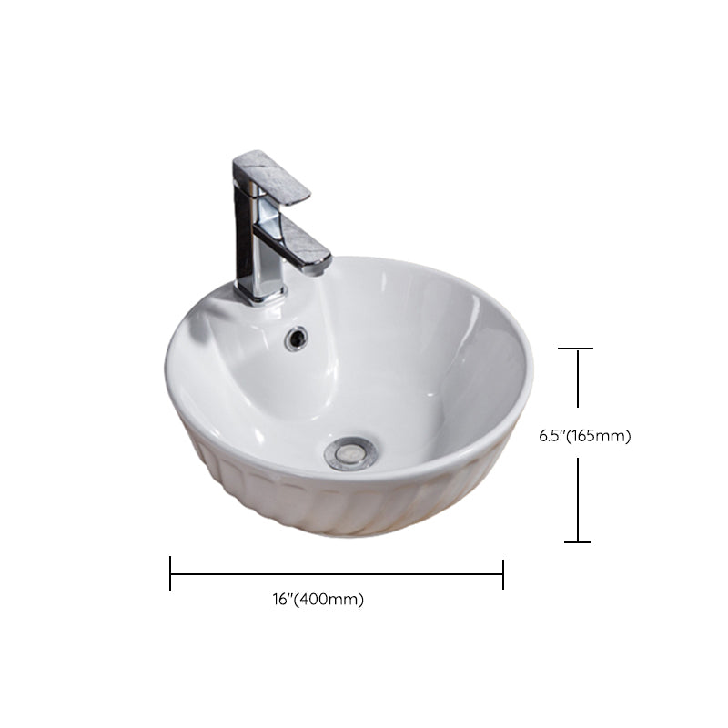 Modern Bathroom Sink Solid Color Porcelain Vessel Bathroom Sink Clearhalo 'Bathroom Remodel & Bathroom Fixtures' 'Bathroom Sinks & Faucet Components' 'Bathroom Sinks' 'bathroom_sink' 'Home Improvement' 'home_improvement' 'home_improvement_bathroom_sink' 6871949