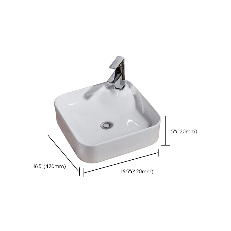 Modern Bathroom Sink Solid Color Porcelain Vessel Bathroom Sink Clearhalo 'Bathroom Remodel & Bathroom Fixtures' 'Bathroom Sinks & Faucet Components' 'Bathroom Sinks' 'bathroom_sink' 'Home Improvement' 'home_improvement' 'home_improvement_bathroom_sink' 6871953