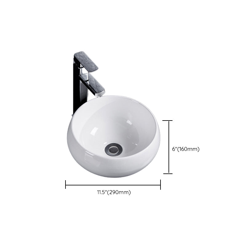 Modern Bathroom Sink Solid Color Porcelain Vessel Bathroom Sink Clearhalo 'Bathroom Remodel & Bathroom Fixtures' 'Bathroom Sinks & Faucet Components' 'Bathroom Sinks' 'bathroom_sink' 'Home Improvement' 'home_improvement' 'home_improvement_bathroom_sink' 6871956