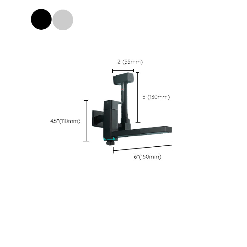 Modern Tub Filler Wall Mount Handshower Swivel Copper Tub Filler with Single Lever Handle Clearhalo 'Bathroom Remodel & Bathroom Fixtures' 'Bathtub Faucets' 'bathtub_faucets' 'Home Improvement' 'home_improvement' 'home_improvement_bathtub_faucets' 6872056