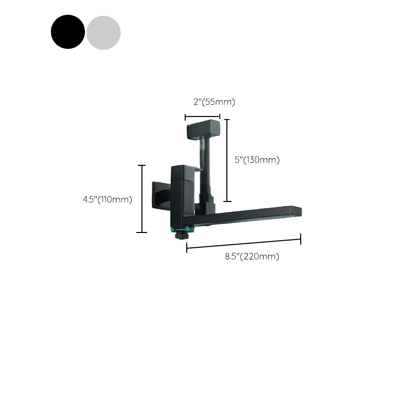 Modern Tub Filler Wall Mount Handshower Swivel Copper Tub Filler with Single Lever Handle Clearhalo 'Bathroom Remodel & Bathroom Fixtures' 'Bathtub Faucets' 'bathtub_faucets' 'Home Improvement' 'home_improvement' 'home_improvement_bathtub_faucets' 6872057