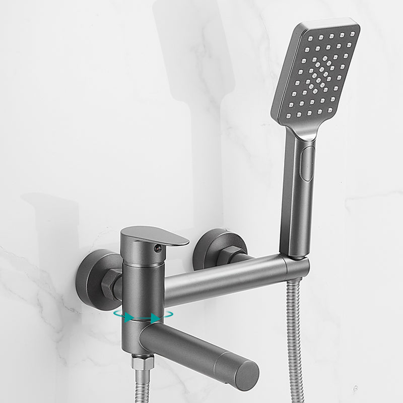 Bathroom Faucet Handheld Shower Head Rod Handle Bathtub Faucet Gun Grey Clearhalo 'Bathroom Remodel & Bathroom Fixtures' 'Bathtub Faucets' 'bathtub_faucets' 'Home Improvement' 'home_improvement' 'home_improvement_bathtub_faucets' 6872095