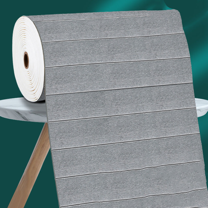 Modern Tin Backsplash Paneling 3D Wall Ceiling Wood Grain Design Silver Nano Strong Glue Fund 33' (10m) Clearhalo 'Flooring 'Home Improvement' 'home_improvement' 'home_improvement_wall_paneling' 'Wall Paneling' 'wall_paneling' 'Walls & Ceilings' Walls and Ceiling' 6872456