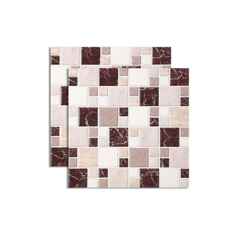 Pattern Matte Color Stone Peel and Paste Mosaic Tile Peel and Paste Tile Set of 2 Red-White Clearhalo 'Flooring 'Home Improvement' 'home_improvement' 'home_improvement_peel_stick_blacksplash' 'Peel & Stick Backsplash Tile' 'peel_stick_blacksplash' 'Walls & Ceilings' Walls and Ceiling' 6872609