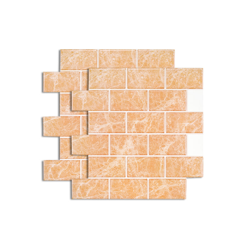 Pattern Matte Color Stone Peel and Paste Mosaic Tile Peel and Paste Tile Set of 2 Yellow Clearhalo 'Flooring 'Home Improvement' 'home_improvement' 'home_improvement_peel_stick_blacksplash' 'Peel & Stick Backsplash Tile' 'peel_stick_blacksplash' 'Walls & Ceilings' Walls and Ceiling' 6872618