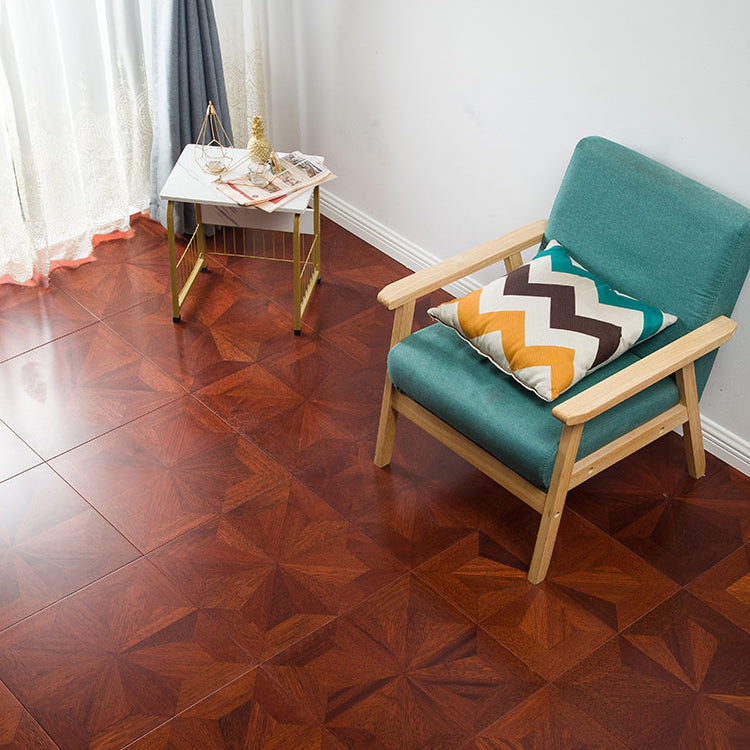 Indoor Laminate Floor Teak Wooden Medium Geometric Waterproof Laminate Floor Maroon Clearhalo 'Flooring 'Home Improvement' 'home_improvement' 'home_improvement_laminate_flooring' 'Laminate Flooring' 'laminate_flooring' Walls and Ceiling' 6872795