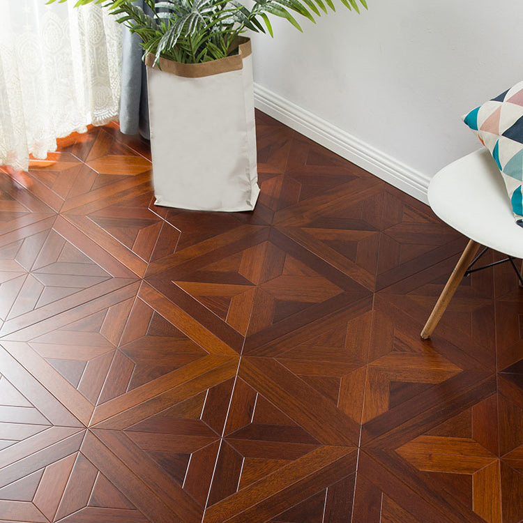 Indoor Laminate Floor Teak Wooden Medium Geometric Waterproof Laminate Floor Brown Carvings Clearhalo 'Flooring 'Home Improvement' 'home_improvement' 'home_improvement_laminate_flooring' 'Laminate Flooring' 'laminate_flooring' Walls and Ceiling' 6872809