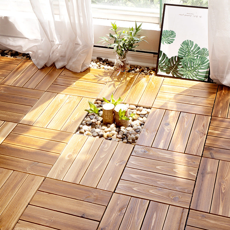 Classic Click-Locking Flooring Water Resistant Flooring Tiles Teak Clearhalo 'Flooring 'Hardwood Flooring' 'hardwood_flooring' 'Home Improvement' 'home_improvement' 'home_improvement_hardwood_flooring' Walls and Ceiling' 6872873