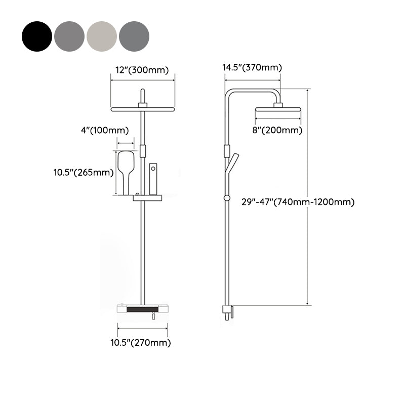 Contemporary Style Brass Shower Faucet with Hand Shower Wall Mounted Shower Combo Clearhalo 'Bathroom Remodel & Bathroom Fixtures' 'Home Improvement' 'home_improvement' 'home_improvement_shower_faucets' 'Shower Faucets & Systems' 'shower_faucets' 'Showers & Bathtubs Plumbing' 'Showers & Bathtubs' 6881387