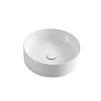 Modern Round Sink Ceramic Metal Undermount Bathroom Sink in White(Not Included Faucet) Clearhalo 'Bathroom Remodel & Bathroom Fixtures' 'Bathroom Sinks & Faucet Components' 'Bathroom Sinks' 'bathroom_sink' 'Home Improvement' 'home_improvement' 'home_improvement_bathroom_sink' 6881632