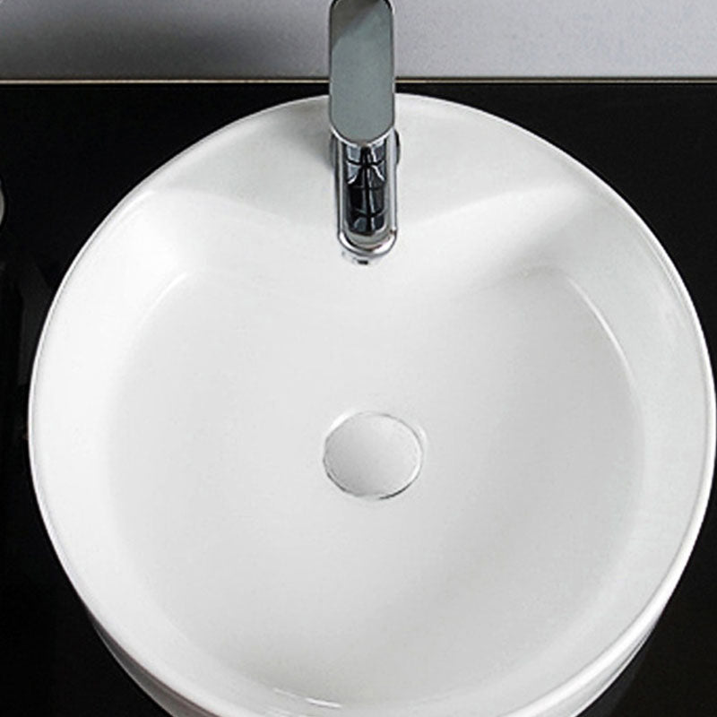 Contemporary Bathroom Sink Porcelain Trough Sink with Round Shape(Not Included Faucets) Clearhalo 'Bathroom Remodel & Bathroom Fixtures' 'Bathroom Sinks & Faucet Components' 'Bathroom Sinks' 'bathroom_sink' 'Home Improvement' 'home_improvement' 'home_improvement_bathroom_sink' 6881756