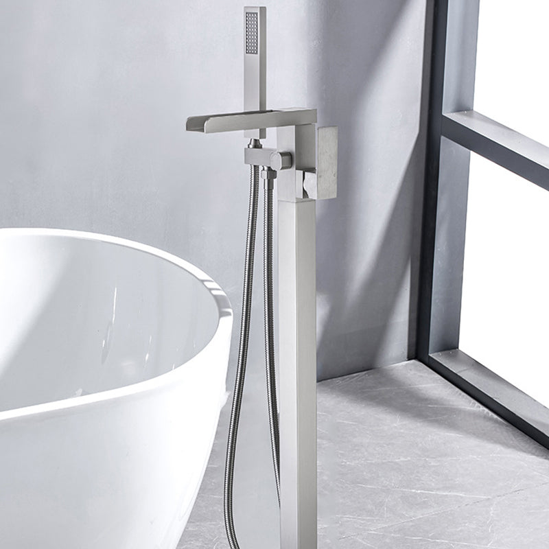 Floor Mounted Metal Freestanding Tub Filler One Handle Freestanding Bathtub Faucet Clearhalo 'Bathroom Remodel & Bathroom Fixtures' 'Bathtub Faucets' 'bathtub_faucets' 'Home Improvement' 'home_improvement' 'home_improvement_bathtub_faucets' 6881822