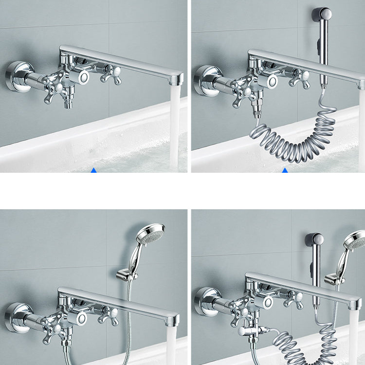 Traditional Style Claw Foot Tub Faucet Copper Floor Mounted Claw Foot Tub Faucet Clearhalo 'Bathroom Remodel & Bathroom Fixtures' 'Bathtub Faucets' 'bathtub_faucets' 'Home Improvement' 'home_improvement' 'home_improvement_bathtub_faucets' 6881842