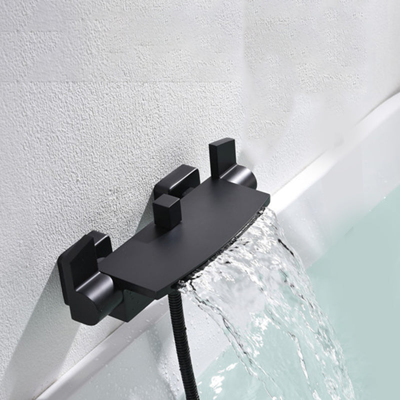 Bathtub Faucet Waterfall Rod Handle Wall Mounted Bathroom Faucet Clearhalo 'Bathroom Remodel & Bathroom Fixtures' 'Bathtub Faucets' 'bathtub_faucets' 'Home Improvement' 'home_improvement' 'home_improvement_bathtub_faucets' 6881853