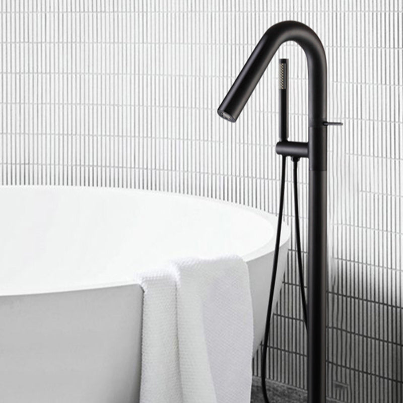 Floor Standing Faucet Bathroom Handheld Shower Head Bathtub Faucet Clearhalo 'Bathroom Remodel & Bathroom Fixtures' 'Bathtub Faucets' 'bathtub_faucets' 'Home Improvement' 'home_improvement' 'home_improvement_bathtub_faucets' 6881927