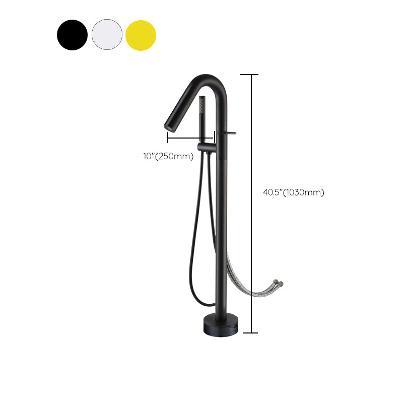 Floor Standing Faucet Bathroom Handheld Shower Head Bathtub Faucet Clearhalo 'Bathroom Remodel & Bathroom Fixtures' 'Bathtub Faucets' 'bathtub_faucets' 'Home Improvement' 'home_improvement' 'home_improvement_bathtub_faucets' 6881933