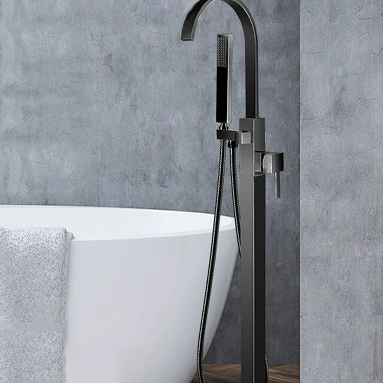 Modern Bathroom Faucet Floor Standing Handheld Shower Head Bathtub Faucet Clearhalo 'Bathroom Remodel & Bathroom Fixtures' 'Bathtub Faucets' 'bathtub_faucets' 'Home Improvement' 'home_improvement' 'home_improvement_bathtub_faucets' 6881934