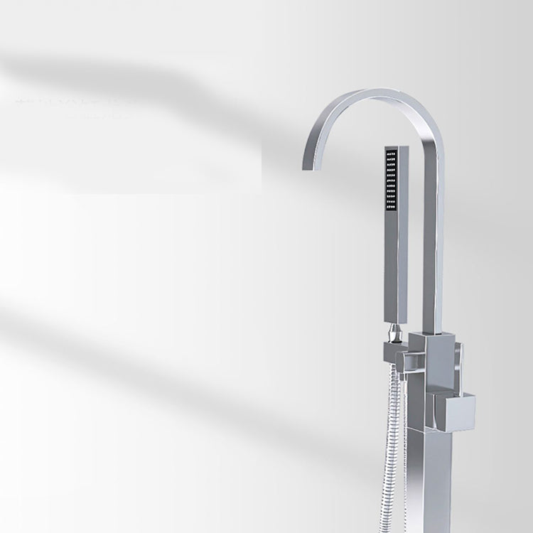 Modern Bathroom Faucet Floor Standing Handheld Shower Head Bathtub Faucet Clearhalo 'Bathroom Remodel & Bathroom Fixtures' 'Bathtub Faucets' 'bathtub_faucets' 'Home Improvement' 'home_improvement' 'home_improvement_bathtub_faucets' 6881952