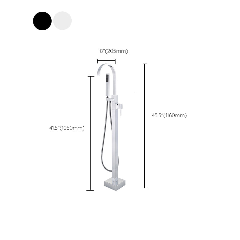 Modern Bathroom Faucet Floor Standing Handheld Shower Head Bathtub Faucet Clearhalo 'Bathroom Remodel & Bathroom Fixtures' 'Bathtub Faucets' 'bathtub_faucets' 'Home Improvement' 'home_improvement' 'home_improvement_bathtub_faucets' 6881954