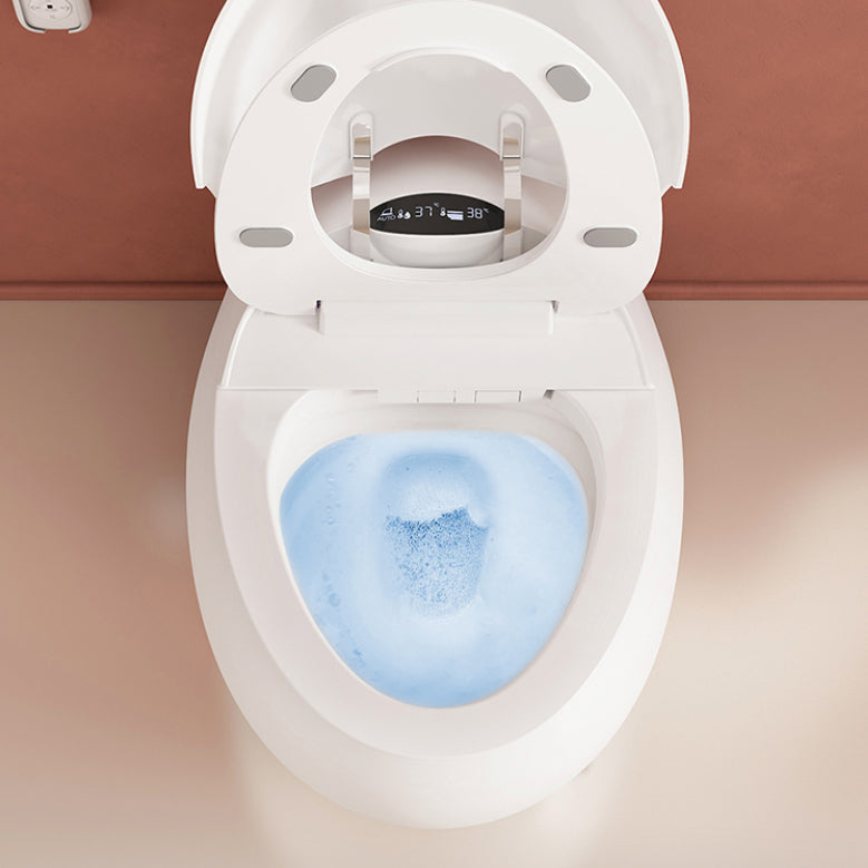 Contemporary Dryer White Heated Seat Round Ceramic Floor Mount Bidet Clearhalo 'Bathroom Remodel & Bathroom Fixtures' 'Bidets' 'Home Improvement' 'home_improvement' 'home_improvement_bidets' 'Toilets & Bidets' 6887437