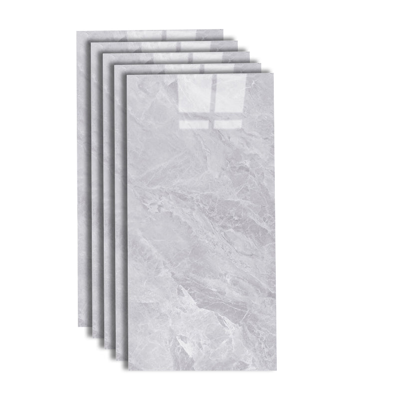 Marble Appearance Singular Tile Straight Edge Rectangular Floor Tile White-Gray Clearhalo 'Floor Tiles & Wall Tiles' 'floor_tiles_wall_tiles' 'Flooring 'Home Improvement' 'home_improvement' 'home_improvement_floor_tiles_wall_tiles' Walls and Ceiling' 6887551