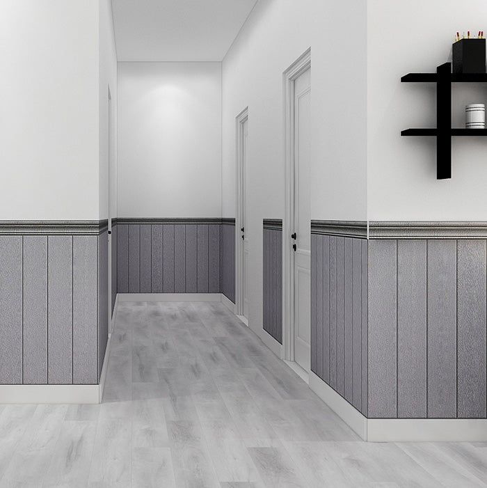 Plastic Wainscoting Peel and Stick Wainscoting with Waterproof Grey 0.31" Clearhalo 'Flooring 'Home Improvement' 'home_improvement' 'home_improvement_wall_paneling' 'Wall Paneling' 'wall_paneling' 'Walls & Ceilings' Walls and Ceiling' 6887619