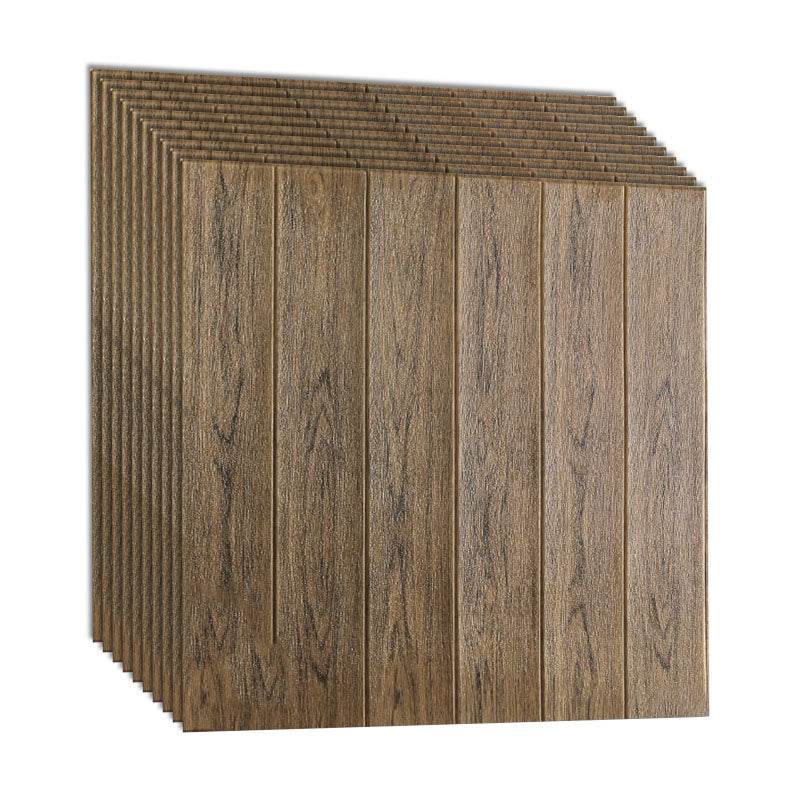 Modern Wall Paneling Peel and Stick Wood Effect Design Rectangle Wall Paneling Walnut Clearhalo 'Flooring 'Home Improvement' 'home_improvement' 'home_improvement_wall_paneling' 'Wall Paneling' 'wall_paneling' 'Walls & Ceilings' Walls and Ceiling' 6887748